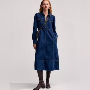 ME+EM Denim Zip Front Dress